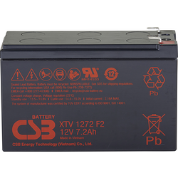 CSB Battery XTV1272 XTV1272 olověný akumulátor 12 V 7.2 Ah olověný se skelným rounem (š x v x h) 151 x 99 x 65 mm plochý konektor 6,35 mm bezúdržbové, nepatrné vybíjení