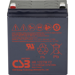 CSB Battery HR 1227W high-rate HR1227WF2 olověný akumulátor 12 V 6.2 Ah olověný se skelným rounem (š x v x h) 90 x 106 x 70 mm plochý konektor 6,35 mm, plochý konektor 4,8 mm bezúdržbové, nepatrné vybíjení